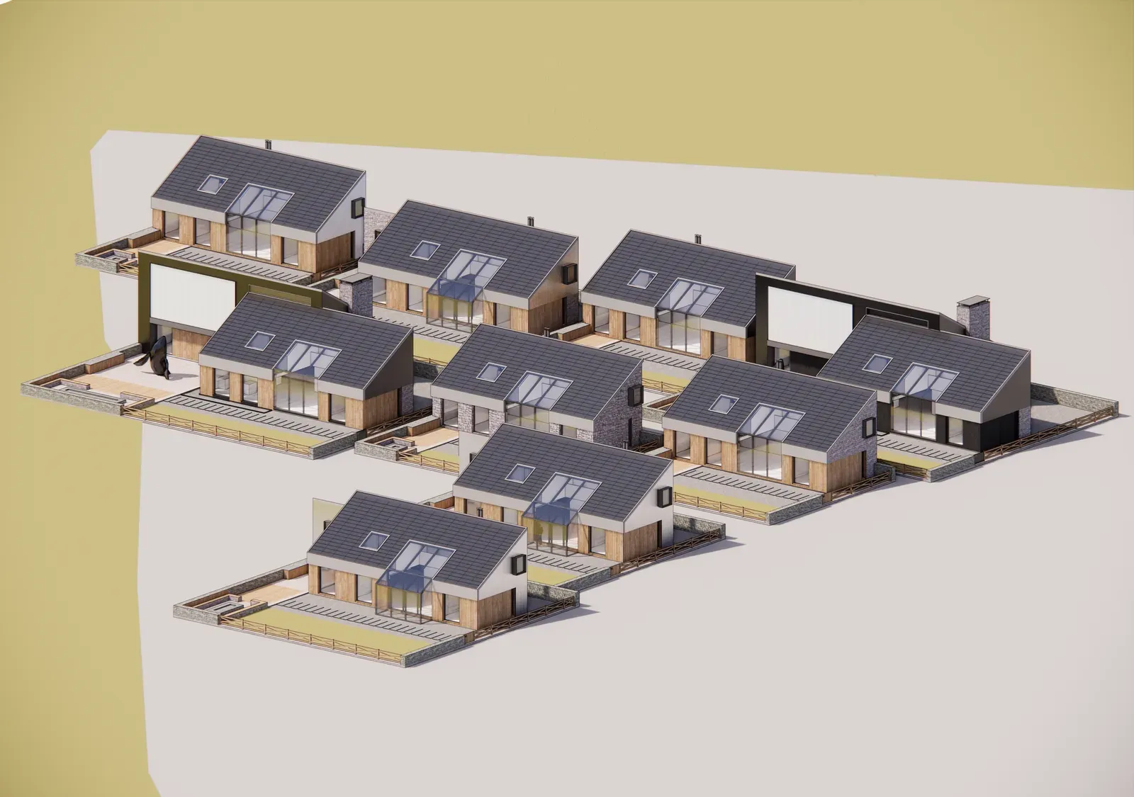Axonometric of the whole courtyard