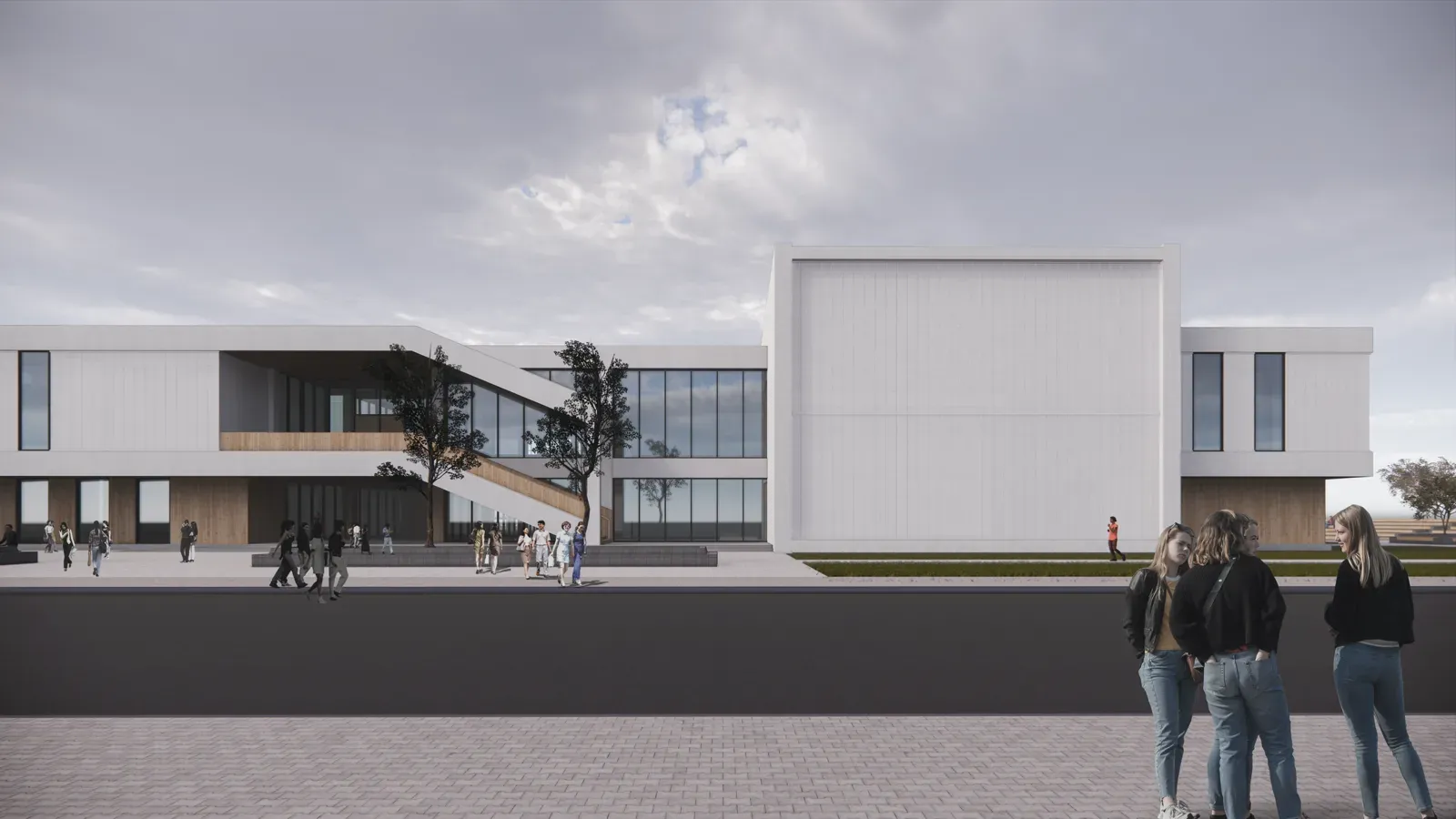 Main entrance with an external stair