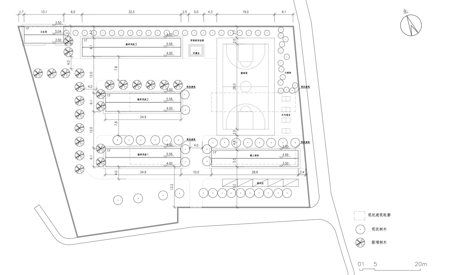 Site plan of the school, 1:500